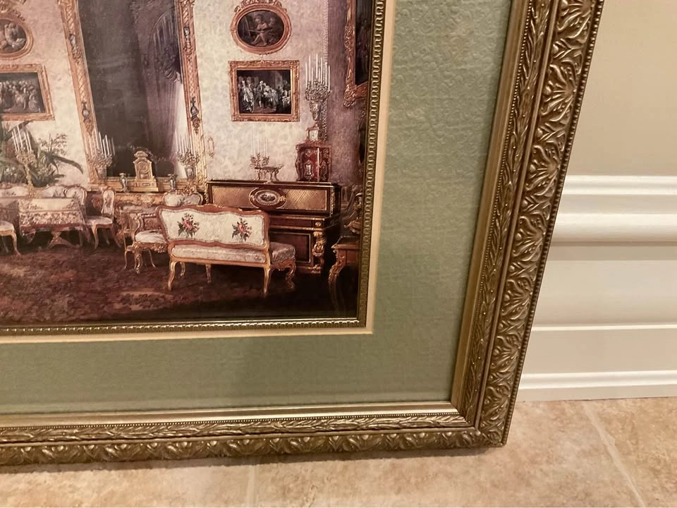 Print Framed & Matted 19th Century European Palace - photo 4