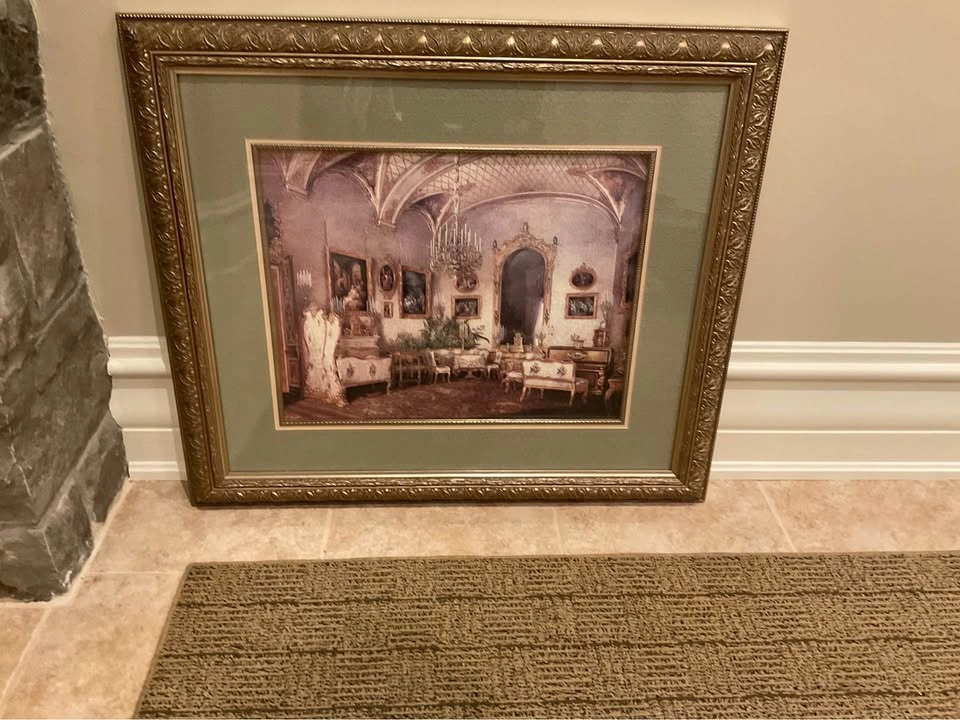 Print Framed & Matted 19th Century European Palace - photo 5