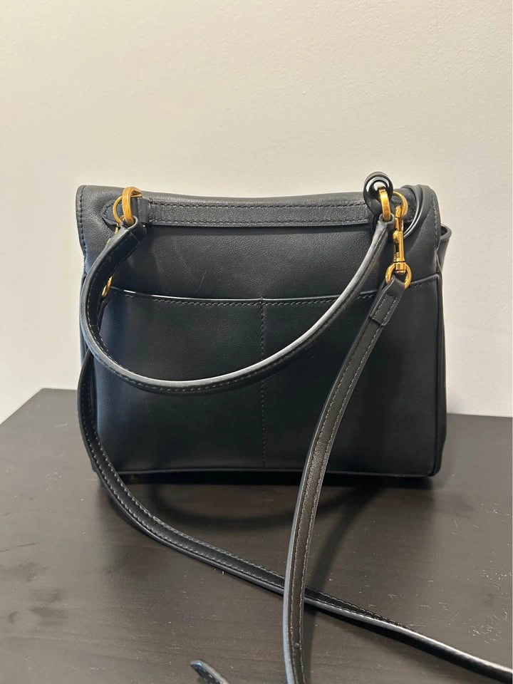 Mini Classic Black Real Leather Top-Handle Shoulder Bag - photo 4