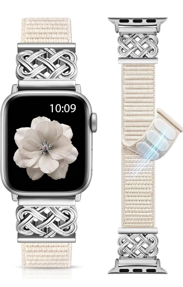 Boho Style Apple Watch Band — Slim Nylon Loop with Celtic Knot D