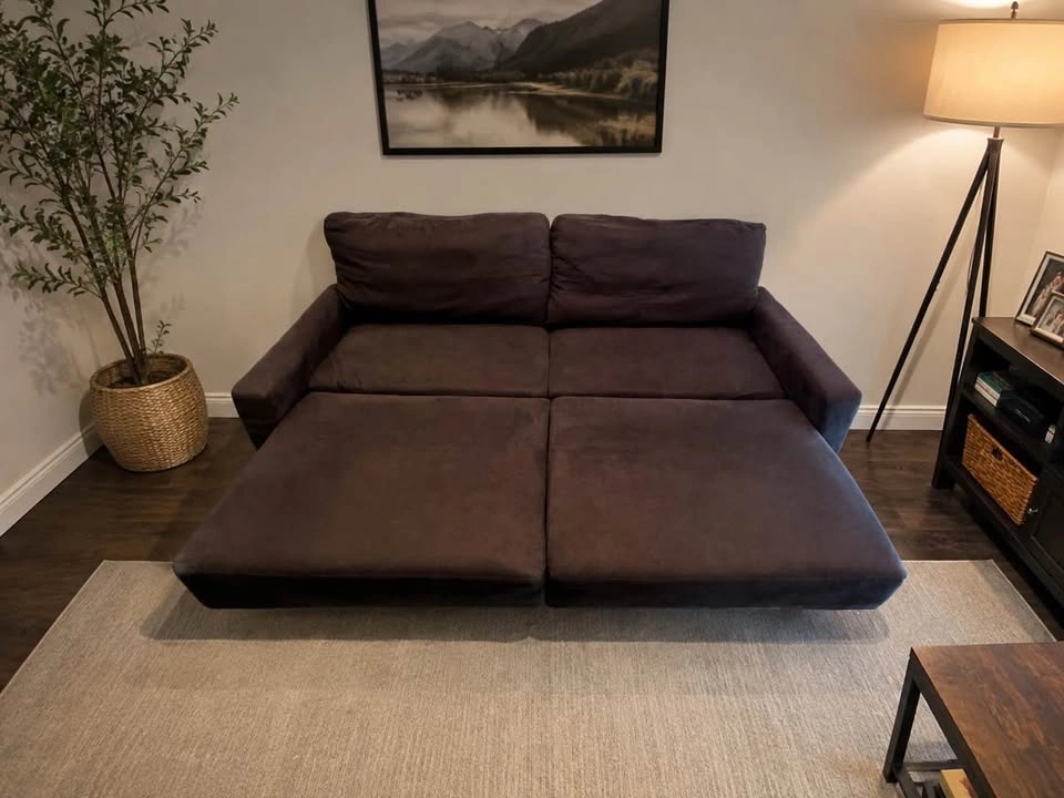 FREE DELIVERY ✅ GP Home Brown Sectional Sofa + Pull out