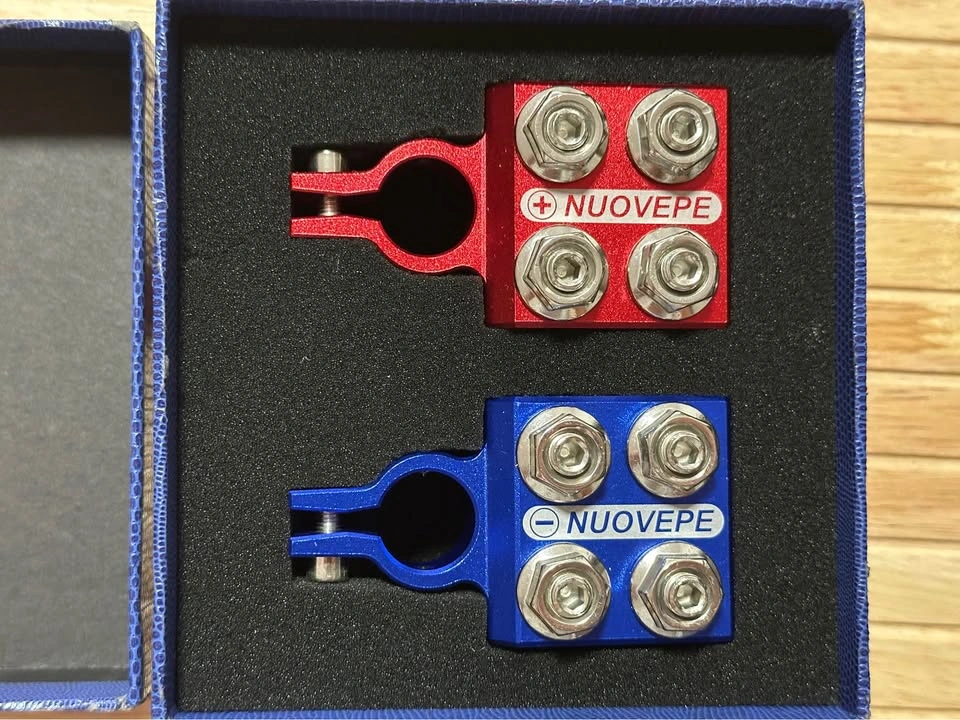 NUOЕVEPE 8-Way Car Battery Terminal Connectors — M8, 8 AWG–4/0