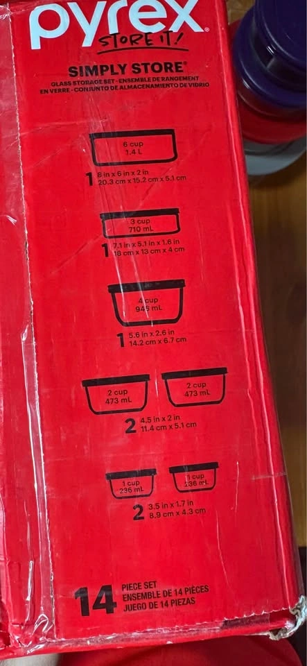 Pyrex Simply Store 14-Piece Glass Storage Set — New Unused - photo 4