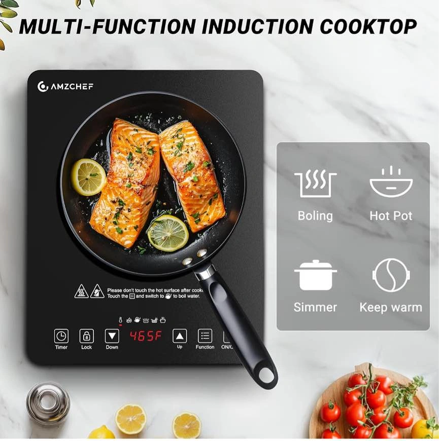 AMZCHEF Portable Induction Cooktop - 1800W - Works Perfect! - photo 3