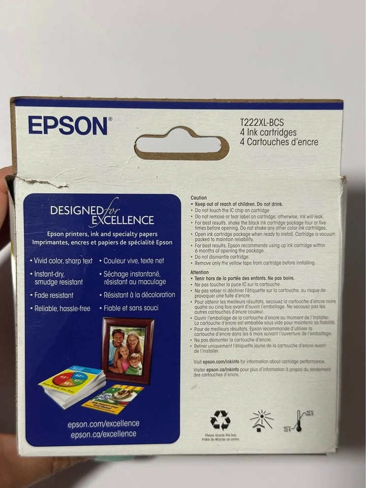 Epson T222XL-BCS 4-Pack Ink Cartridges - New & Sealed - photo 3