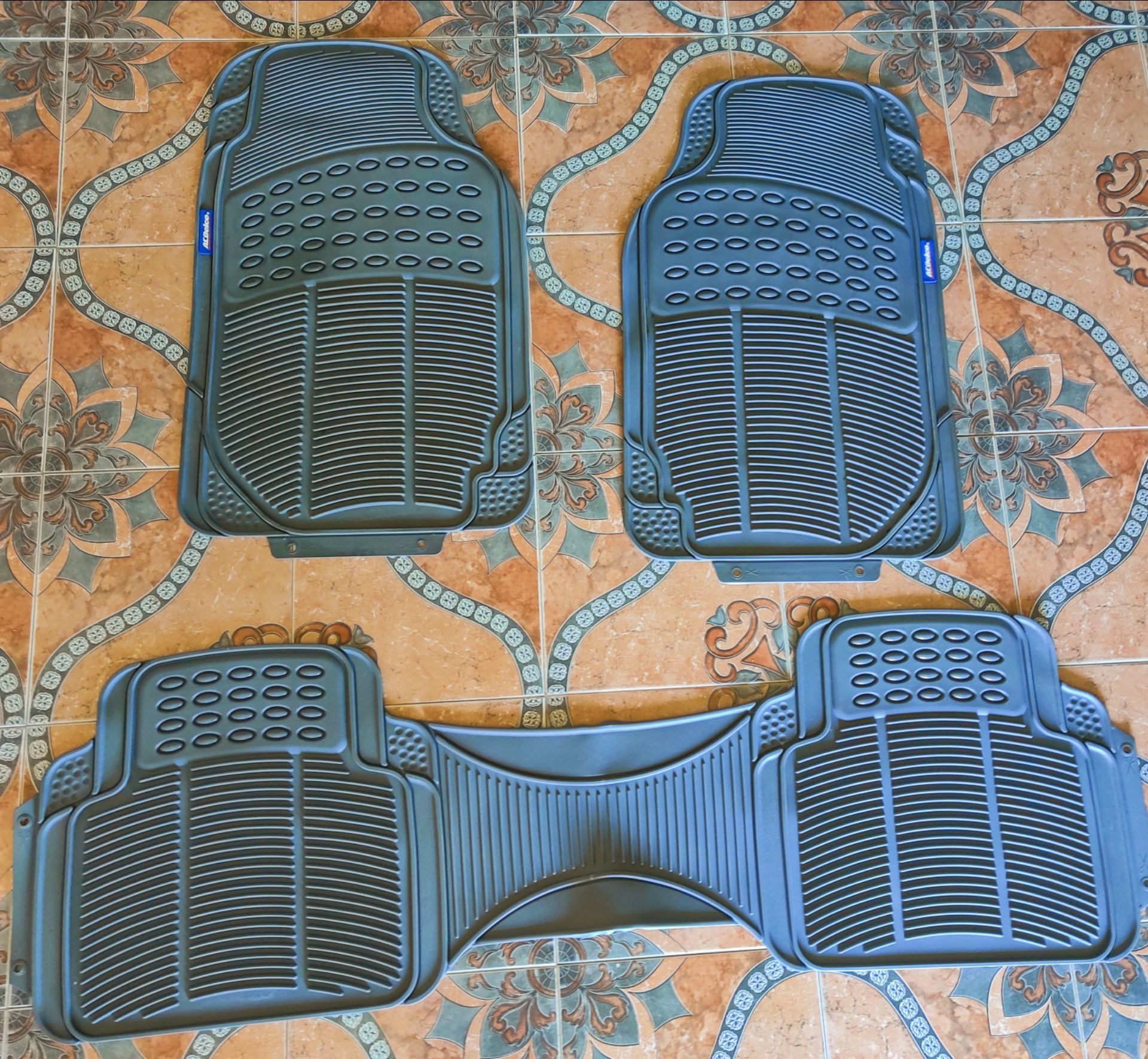 ACDelco Black Rubber Car Floor Mats Set