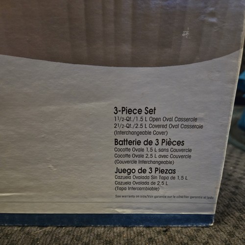 Vintage CorningWare French White 3 Piece Oval Casserole Set - photo 2