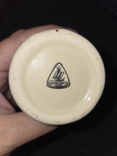 Vintage Minh Long Vietnam Miniature Pitcher Vase 3D Raised Daffo - photo 3