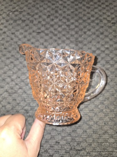 Vintage Jeannette Glass Holiday Pattern Creamer Pitcher