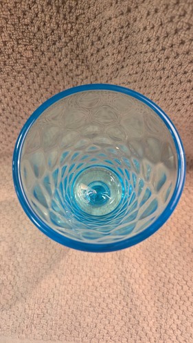 L.G. Wright Vintage Blue Diamond Quilted Glass Goblet - photo 2