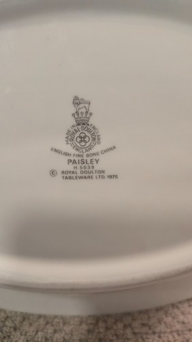 Royal Doulton PAISLEY H5039 Oval Vegetable Bowl Dish 1975 - photo 5