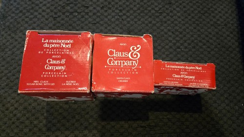 Vintage 1983 Avon Claus & Company Porcelain Christmas Set