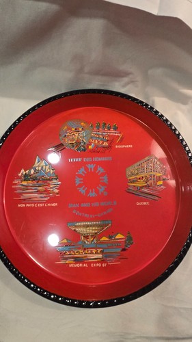 Vintage 1967 Montreal Expo Souvenir Serving Tray Man and His Wor