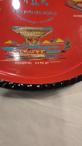 Vintage 1967 Montreal Expo Souvenir Serving Tray Man and His Wor - photo 3