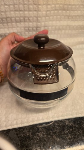 Vintage Pyrex France Glass Teapot / Coffee Carafe - Dark Brown H - photo 3