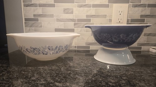 Vintage Pyrex Colonial Mist Cinderella Mixing Bowls Lot Set of 2