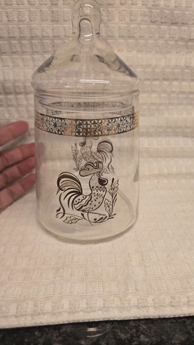 Vintage 1960s Mid Century Glass Rooster Apothecary Jar - photo 3