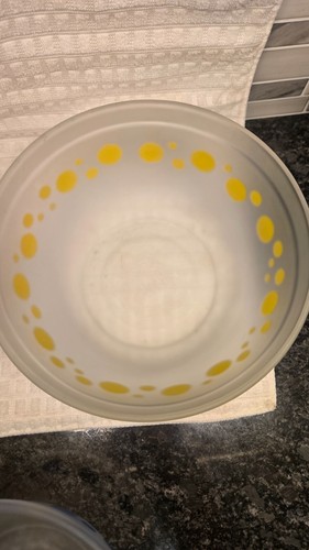 Anchor Hocking "Satin Dots" frosted glass nesting mixing bowl se - photo 4