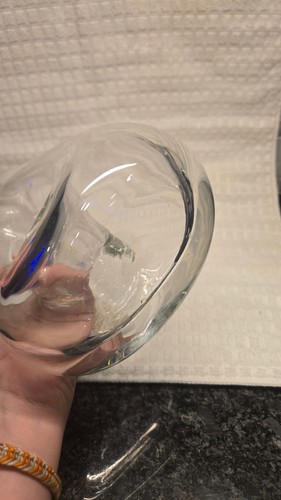 Vintage Hand Blown Clear Glass Donut Hole Pitcher Carafe - photo 4