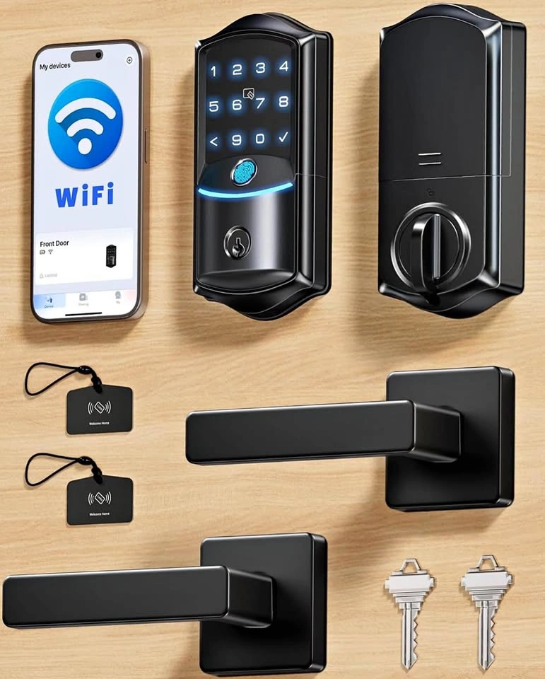 NEW Veise Wi-Fi Smart Door Lock with Lever (Fingerprint/App/Code