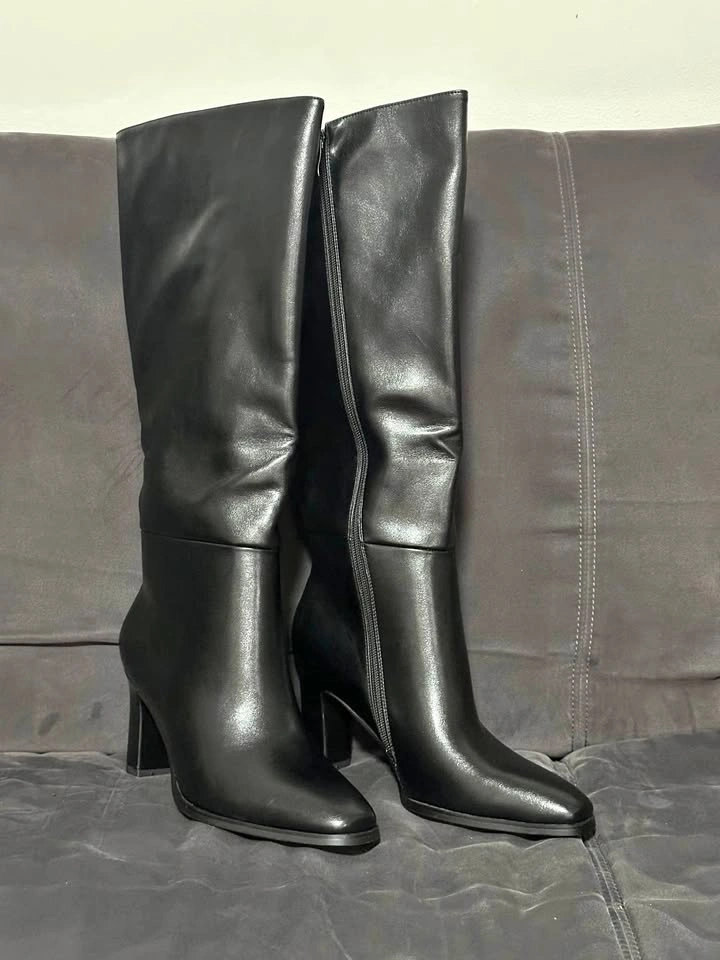 NEW Black Knee-High Boots — Wide Calf — Women’s Size 8 — NWOT