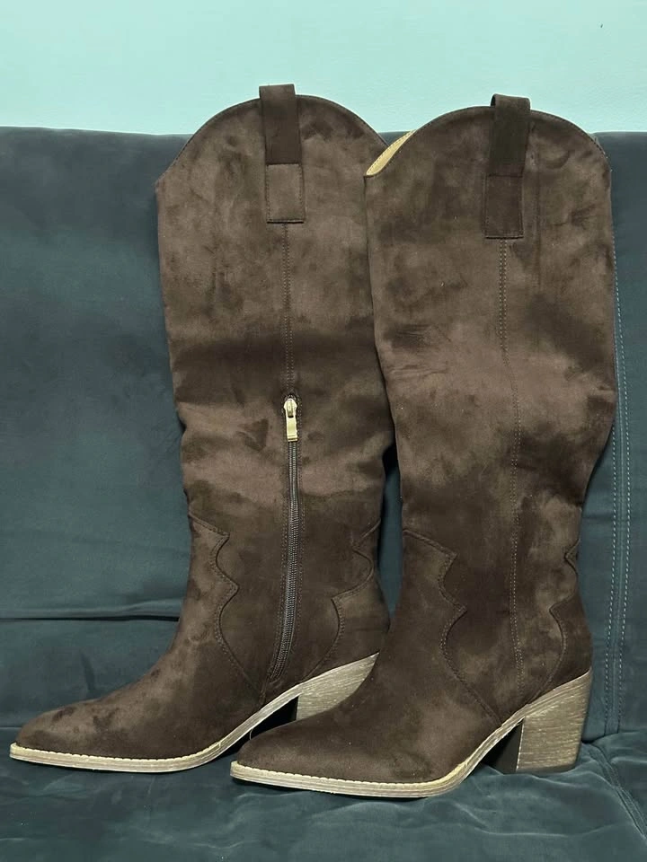 NEW LounDen Brown Suede Western Boots — Women’s Size 8.5 - photo 2