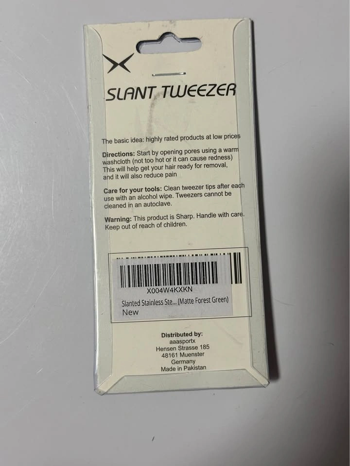 Slant Tweezer — Stainless Steel Slanted Tip — Matte Forest Green - photo 2