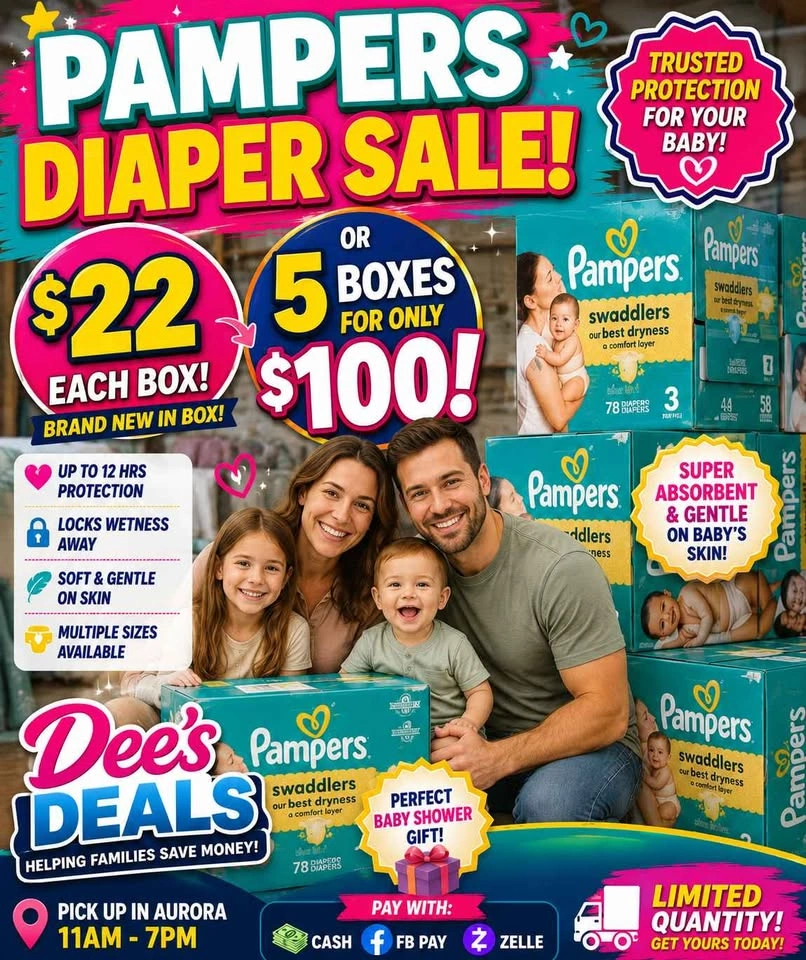 Pampers Diapers Sale BRAND NEW IN BOX ONLY $22 A BOX - photo 2