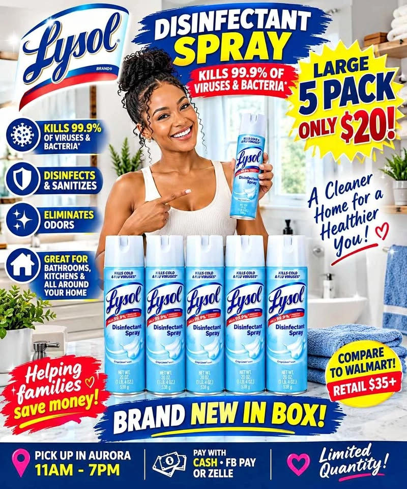 Lysol Disenfectant Spray $5 each or 5 for $20