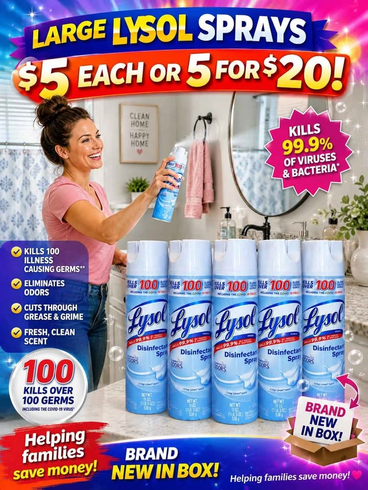 Lysol Disenfectant Spray $5 each or 5 for $20 - photo 3