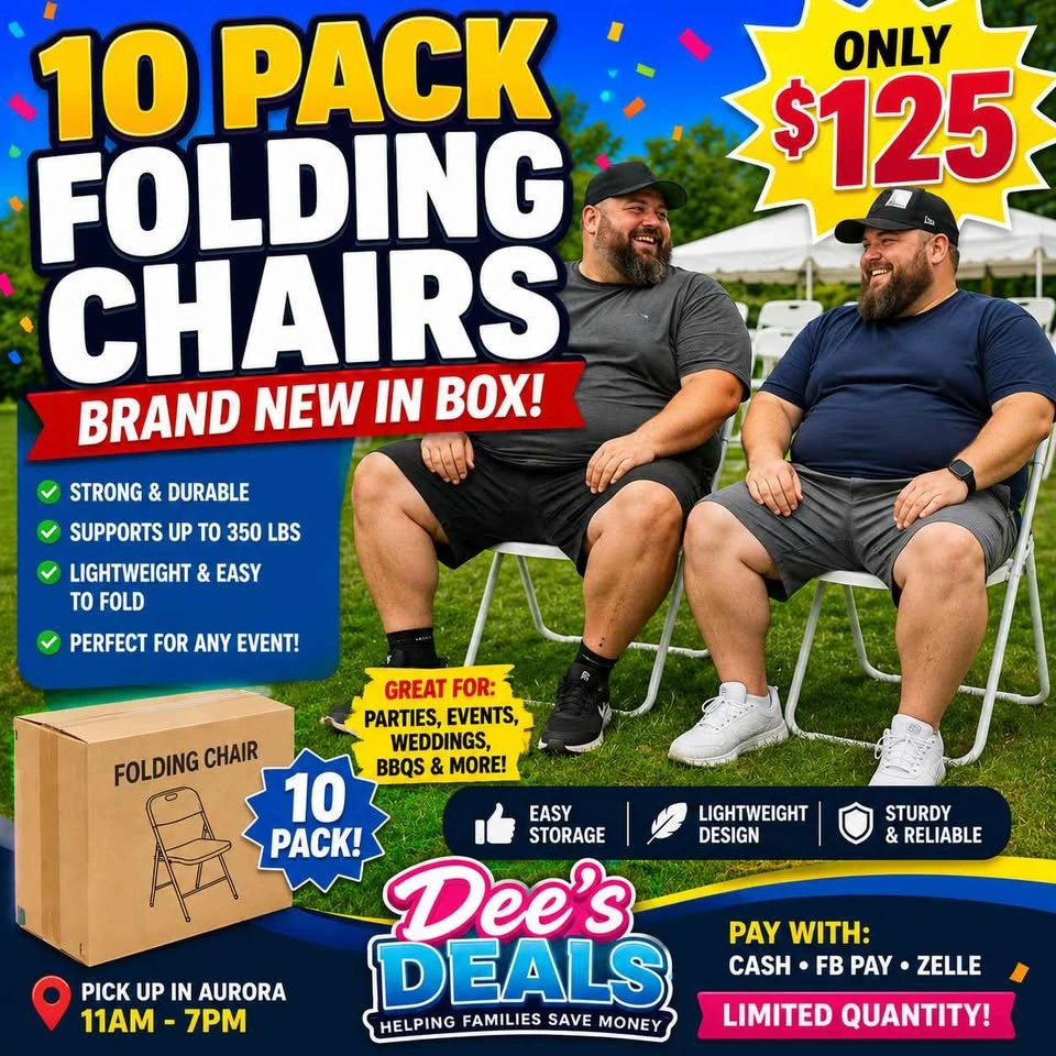 10 Pack Folding Chairs BRAND NEW IN BOX ONLY $125 - photo 2