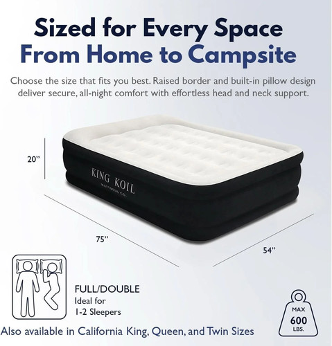 Pillow-Top Plush Full-Size Air Mattress Built-In Pump - photo 2