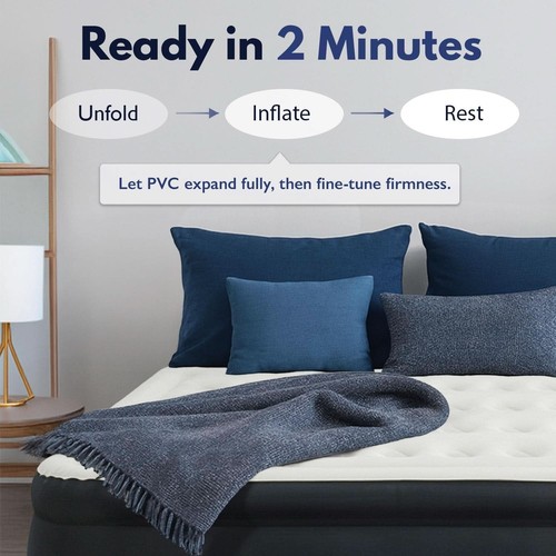 Pillow-Top Plush Full-Size Air Mattress Built-In Pump - photo 5