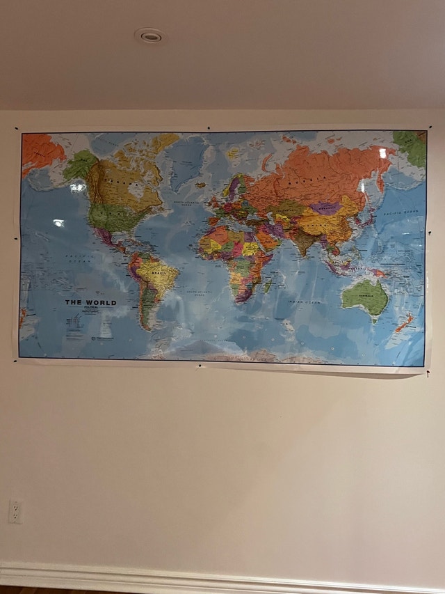 Large Political World Wall Map
