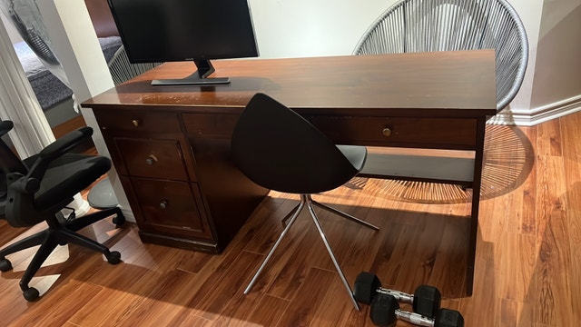 Wooden Office Desk with Drawers