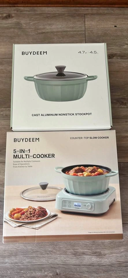 Buydeem 5-1 multi cooker with cast aluminum nonstick pot