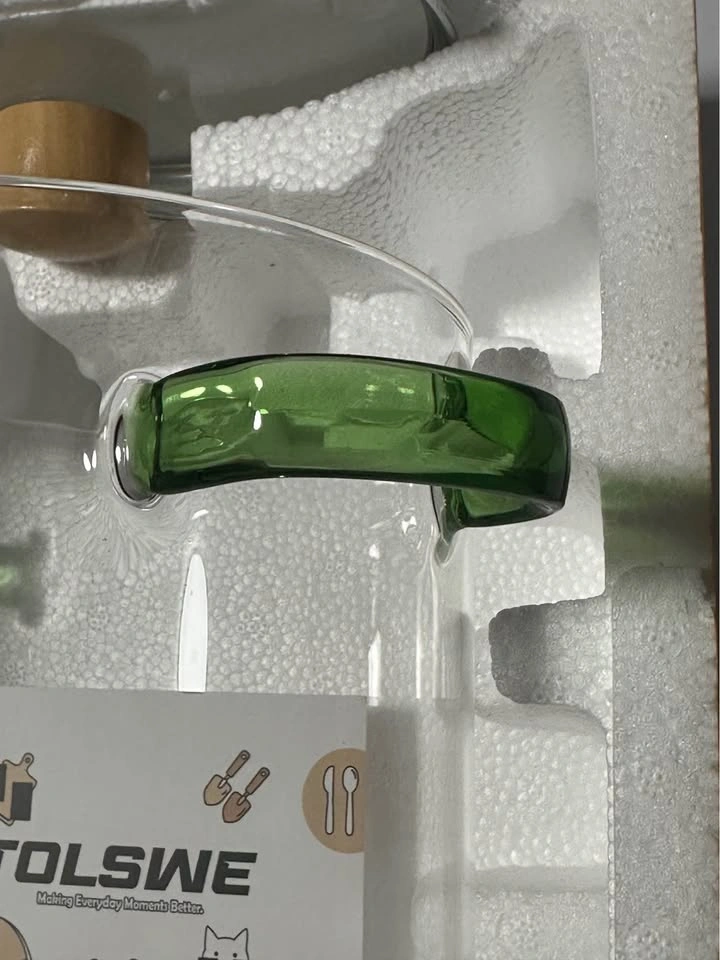 TOLSWE Glass Pot with Lid — 2.3 L — Green Handles — New - photo 3