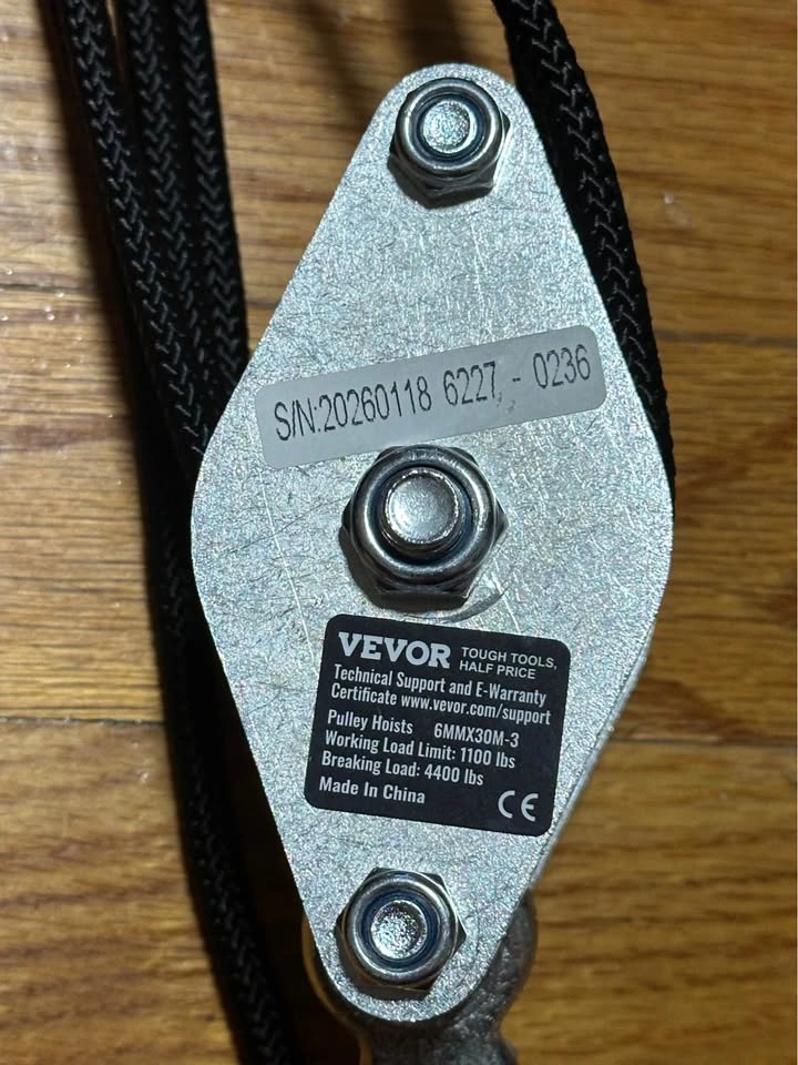 1100 lb Block and Tackle Pulley Hoist Kit — 100 ft Rope - photo 3