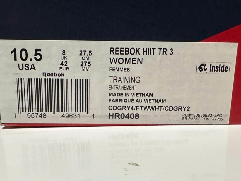NIB Reebok HIIT TR 3 Training Shoes - Grey/White - Women’s 10.5 - photo 3