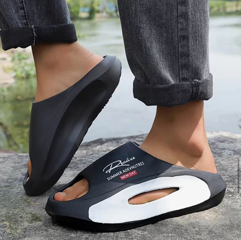 Black & White Lightweight Slide Sandals — Size 8.5–9 - photo 2