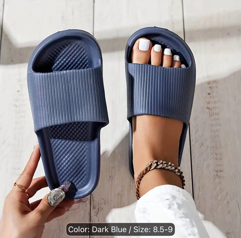 NEW Dark Blue Lightweight Slide Sandals — Size 8.5–9