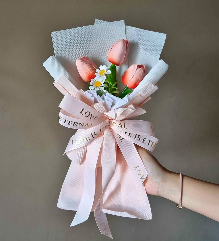 Wax Tulip Flower Bouquet