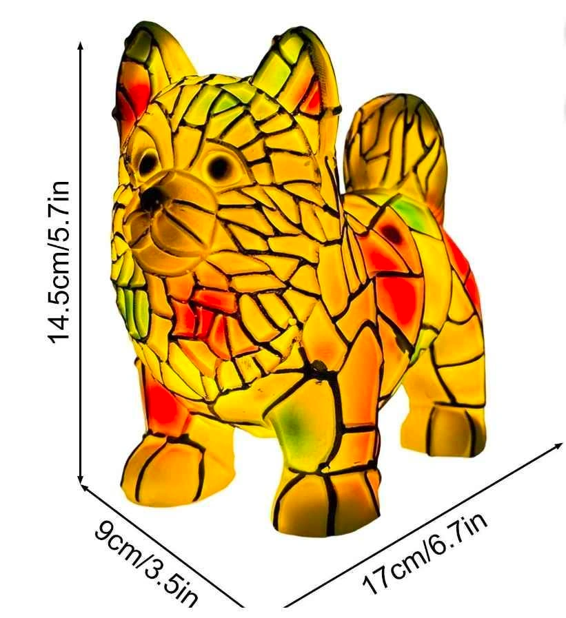 Stained Glass Style Pomeranian Dog Table Lamp - photo 3