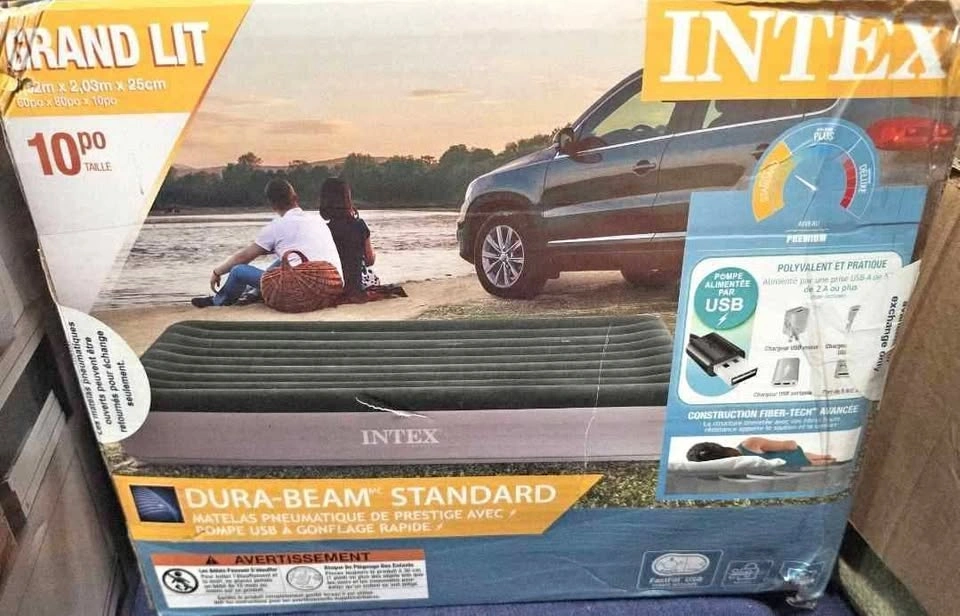 Intex Queen Dura-Beam Air Mattress with USB Pump
