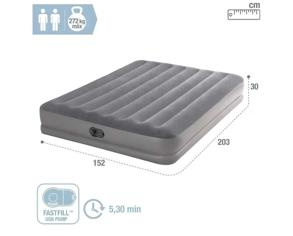 Intex Queen Dura-Beam Air Mattress with USB Pump - photo 3