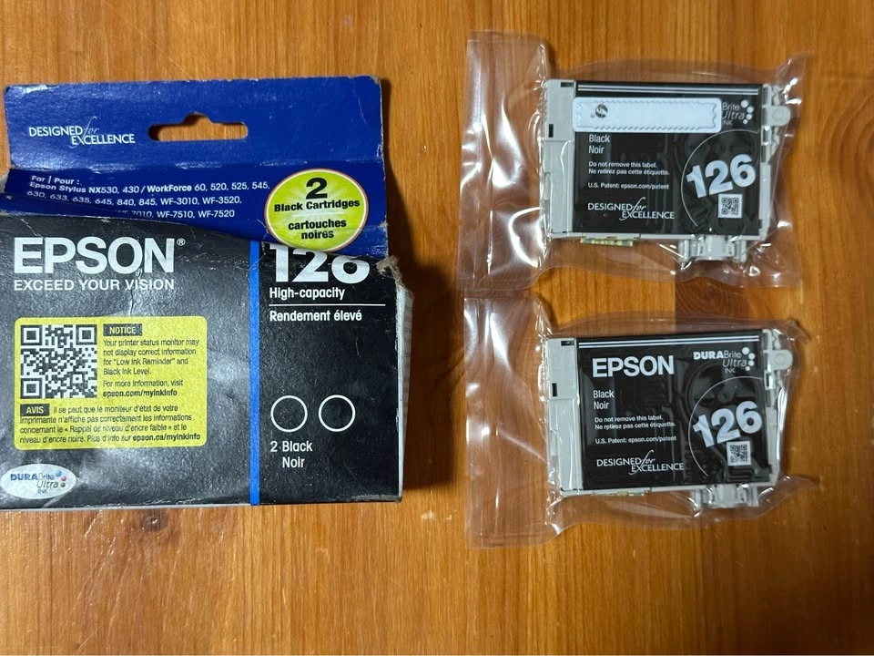 Epson 126 (T126) 2‑Pack Black Ink Cartridges — New / Sealed - photo 5
