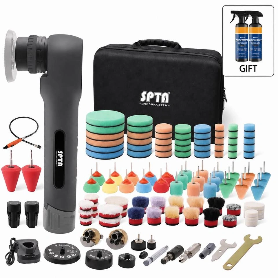 SPTA LD105 Cordless Detail Polisher Kit with Case + Coating