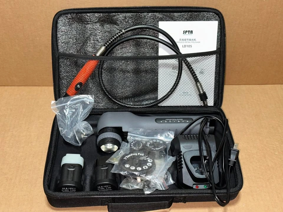 SPTA LD105 Cordless Detail Polisher Kit with Case + Coating - photo 4