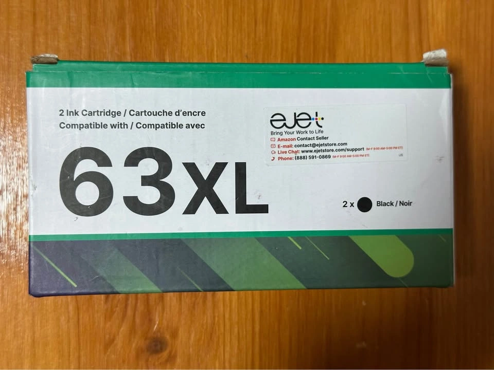 63XL Black Ink Cartridges - 2-Pack - New & Sealed - photo 2