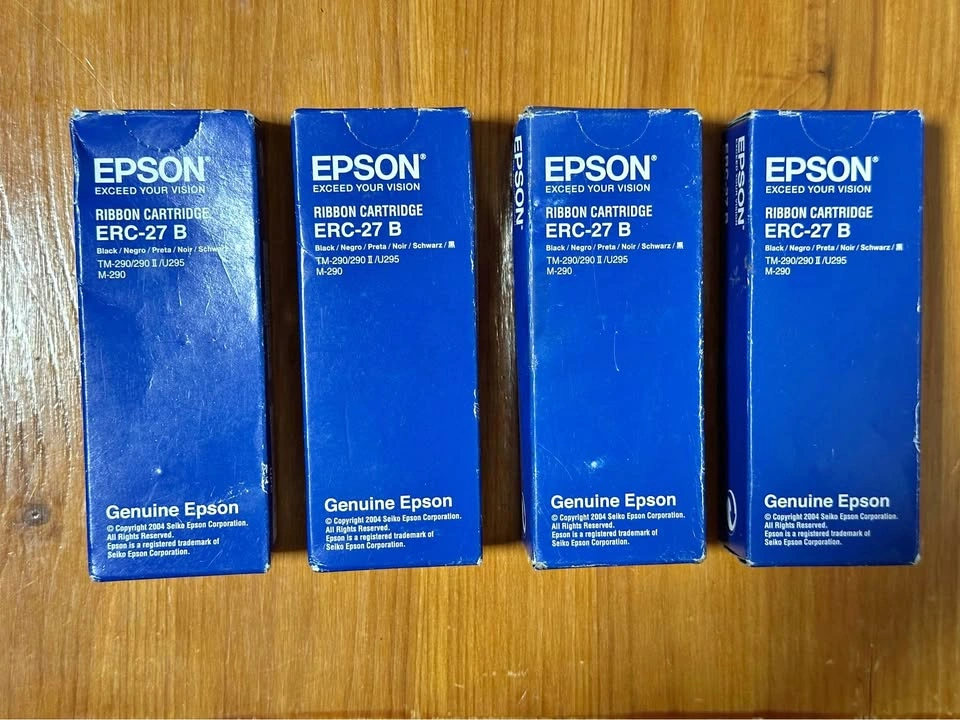 Epson ERC-27B Ribbon Cartridge - Black - 4-Pack - New